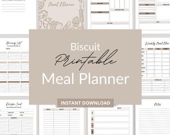 Printable Biscuit Meal Planner for the Parent, Fitness Enthusiast, Meal Prepper, Caregiver, and Event Planner.