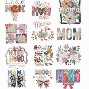 Floral Mama png bundle, Quilt Patchwork Mama Png, Retro Mama png, Mama png, Mini png, Wife Floral png, Mother's Day, Easter Png, Mama Gigi