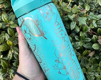 Custom Design - Engraved Owala stainless steel water bottle - 32 oz.