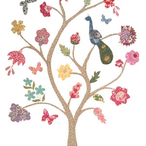 PATTERN : Tree of Life Raw Edge Applique Quilt Pattern Instant Download