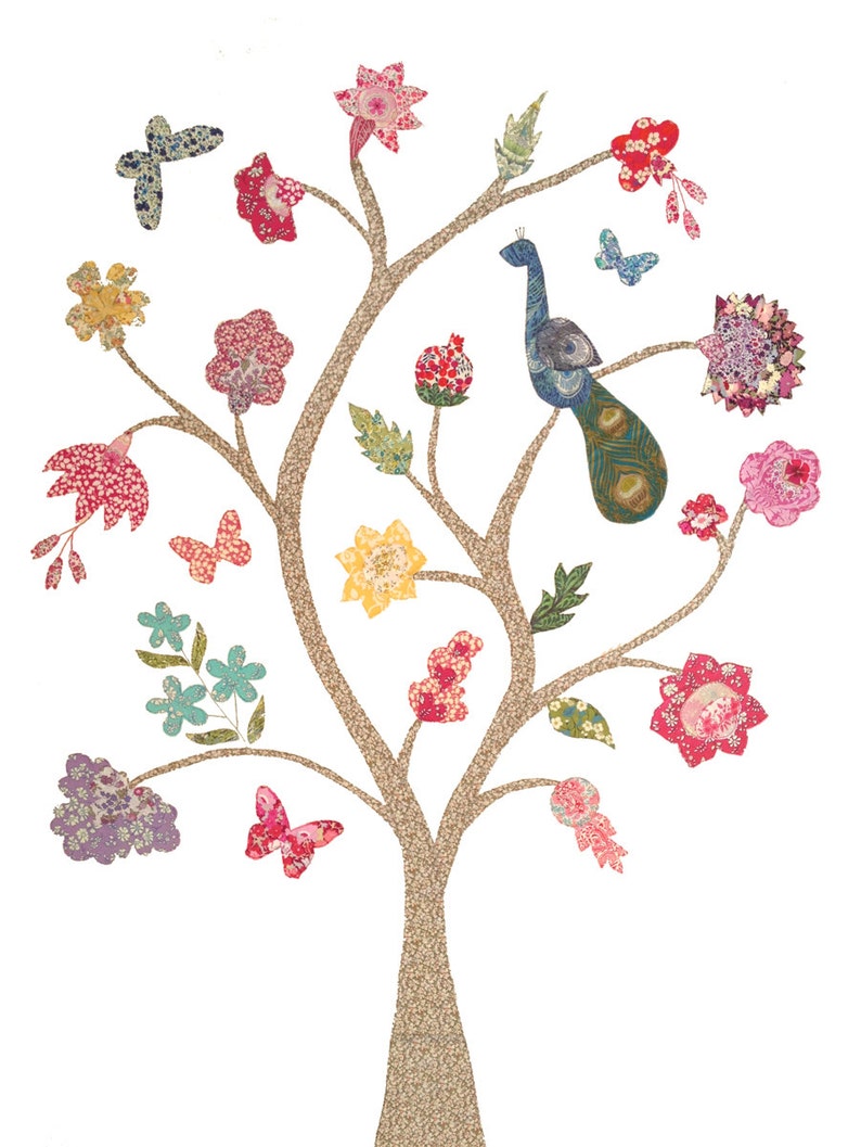 PATTERN Tree of Life Raw Edge Applique Quilt Pattern Instant Etsy