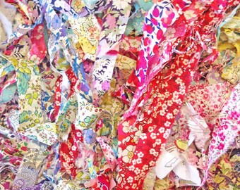 SALE Half Price Liberty fabric strips ribbons scraps