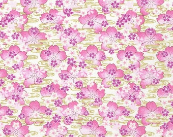 Japanese Printed Cotton Fabric Pink 134