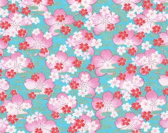 Japanese Printed Cotton Fabric Turquoise 135