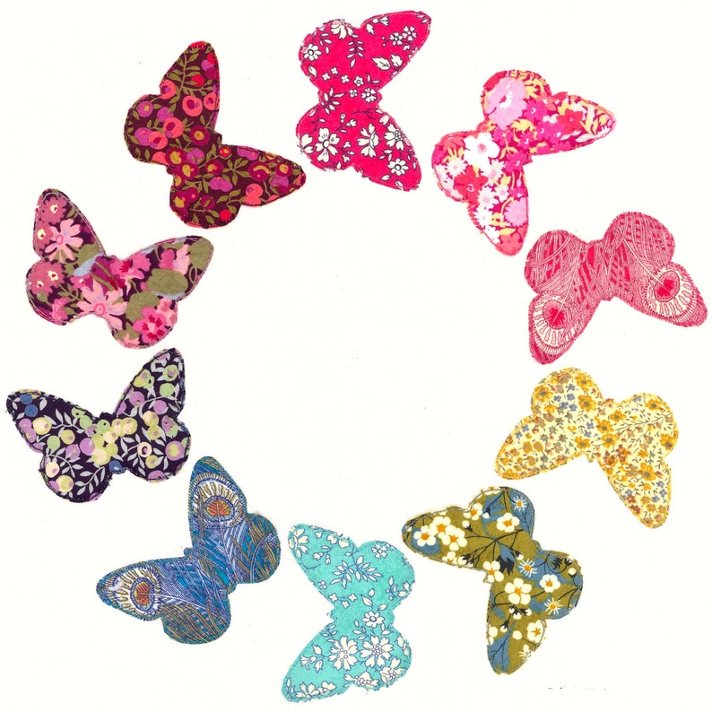 PATTERN : Butterfly Ring Raw Edge Applique Quilt Block or Pillow ...