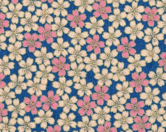 Japanese Printed Cotton Fabric Blue 130