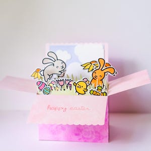 Tarjeta de caja desplegable de Pascua