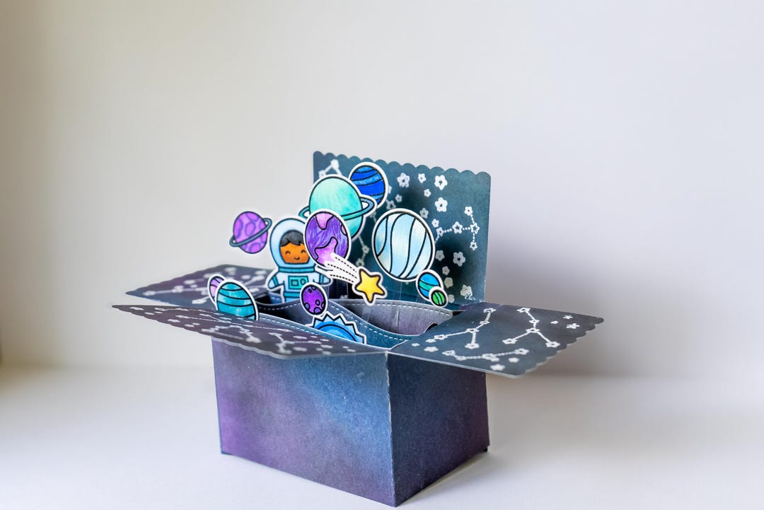 Outer Space Pop-up Box Card - Etsy