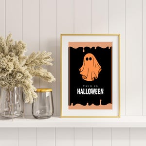 Halloween wall art|Halloween decor|Halloween art print|Trendy Halloween wall art|Halloween poster|Digital download|Halloween ghost
