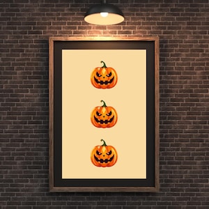 Spooky Pumpkin Wall Art Print for Halloween Decor | Printable Halloween Pumpkin Art for Stylish Decor | Halloween Pumpkin Wall Art Print