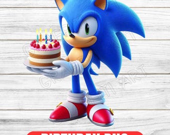 Birthday Sonic the Hedgehog PNG: High-Resolution Clipart (Digital Download)