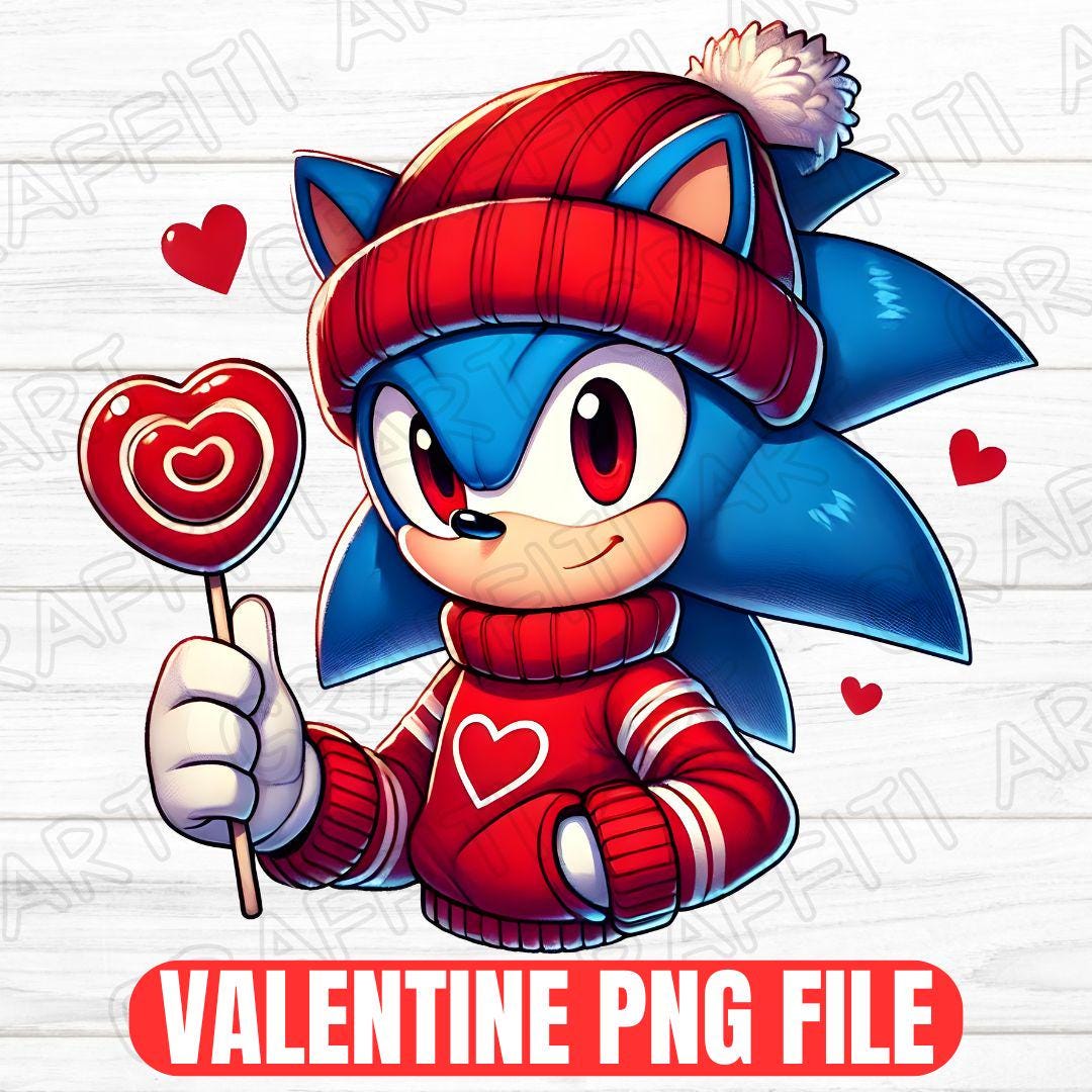 Valentine Sonic Png, Valentine Sublimation Design, Valentine Day Shirt ...