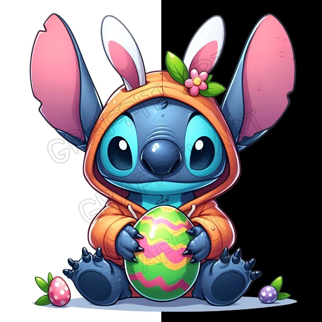 Kawaii Stitch Easter PNG: Bunny Sublimation (digital Download) - Etsy