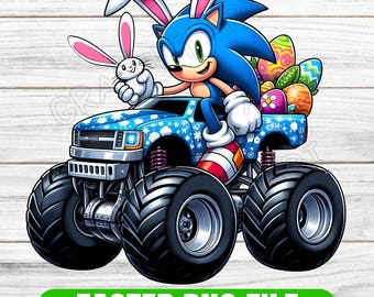 Sonic Easter PNG: Hedgehog Sublimation Design (Digital Download)