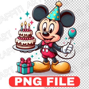 Mickey Mouse Birthday PNG, Kids Cartoon Birthday PNG, Mickey Mouse Birthday Party, png, Minnie Mouse  PNG, Mickey Mouse, Birthday Invitation