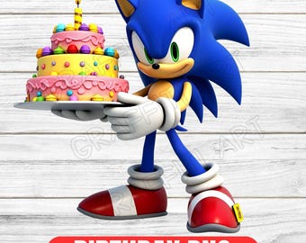 Birthday Sonic the Hedgehog PNG: High-Resolution Clipart (Digital Download)