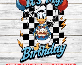 Mickey Mouse Birthday Duck PNG Kids Cartoon Shirt Design Digital Download