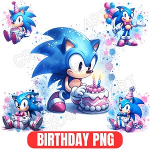 Watercolor Sonic The Hedgehog Birthday Png, Birthday Sonic The Hedgehog Png, Sonic T-Shirt Design Png, Sonic Face Png, sonic characters Png