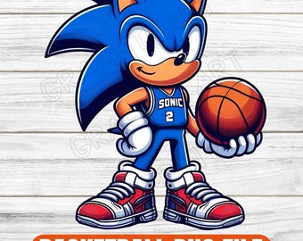 Sonic the Hedgehog Basketball PNG : motif sublimation de maillot (téléchargement numérique)