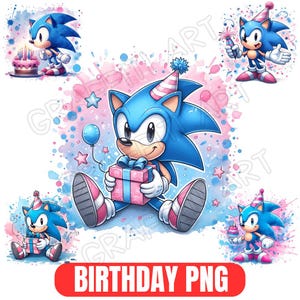 Watercolor Sonic The Hedgehog Birthday Png, Birthday Sonic The Hedgehog Png, Sonic T-Shirt Design Png, Sonic Face Png, sonic characters Png