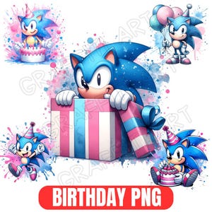 Sonic The Hedgehog Birthday Png, Watercolor Birthday Sonic The Hedgehog Png, Sonic T-Shirt Design Png, Sonic Face Png, sonic characters Png