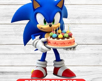 Birthday Sonic the Hedgehog PNG: High-Resolution Clipart (Digital Download)