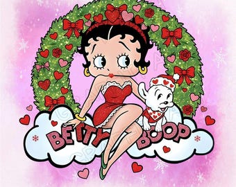 Betty Boop Valentine's Day PNG, Love Valentine 90' Girl Cartoon Sublimation Design (Digital Download)