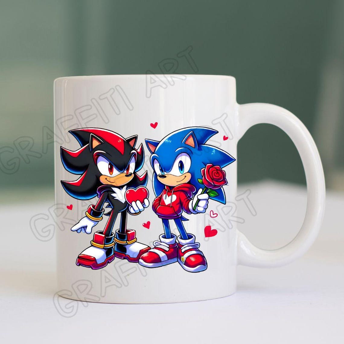 Sonic & Shadow Valentine PNG: Cartoon Sublimation Design (digital ...
