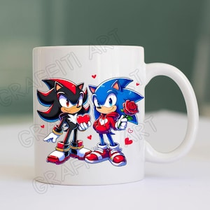 Sonic & Shadow Valentine PNG: Cartoon Sublimation Design (digital ...