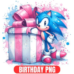 Birthday Sonic The Hedgehog Watercolor Png, Birthday Sonic The Hedgehog Png, Sonic T-Shirt Design Png, Sonic Face Png, sonic characters Png