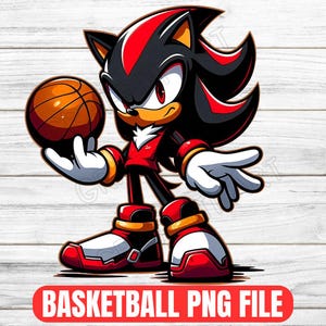 Sonic the Hedgehog Basketball PNG, Sonic Basketball Shirt Sublimation Design, Kawaii Cartoon PNG, Kids Cartoon PNG, Sonic Basketball Clipart