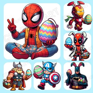 Kawaii Páscoa PNG, Super Herói Páscoa PNG, Design de Sublimação de Camisa de Páscoa do Aranha, Desenho Animado Infantil PNG, Ovo de Páscoa, Clipart de Herói Infantil Páscoa