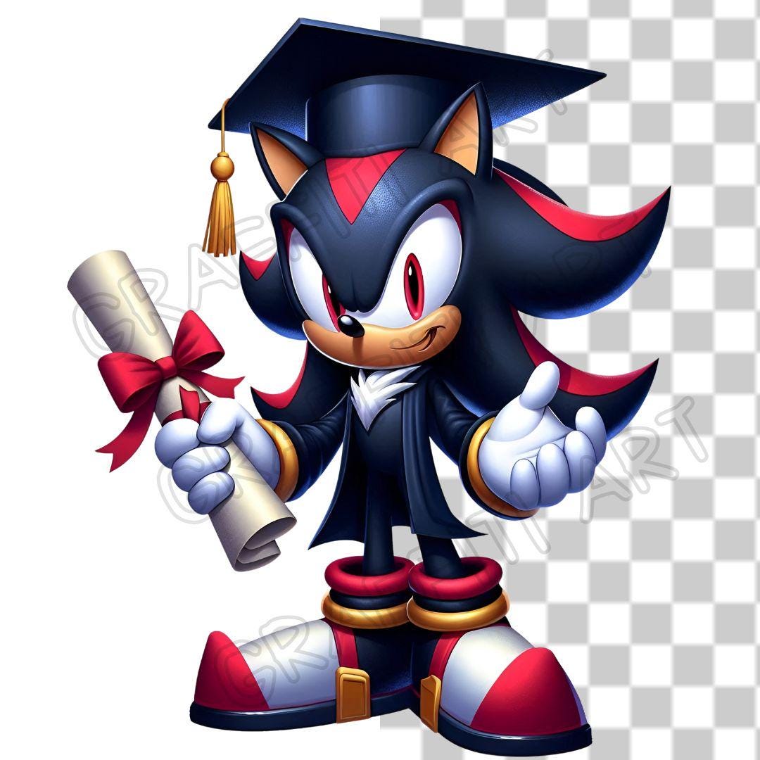 Graduation Sonic the Hedgehog PNG: Cartoon Clipart - Etsy