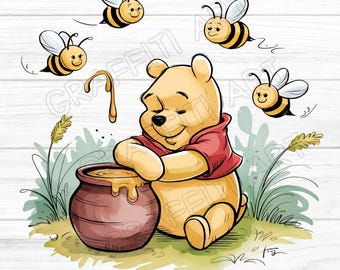Vintage Winnie The Pooh PNG Clipart: Klassisk tecknad film (digital nedladdning)