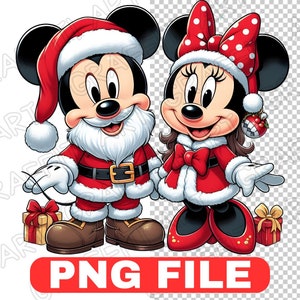 Minnie Mouse Christmas , Digital design file sublimation, Instant Digital clipart Christmas Cartoon PNG Cartoon Mouse Png, Minnie Mouse Png