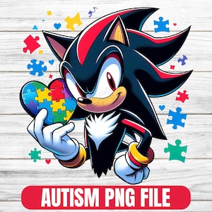 Autism Ribbon Png, Sonic the Hedgehog Autism PNG, Sonic Autism Shirt Design Clipart,Kids Cartoon PNG, Autism Sublimation Design,Sonic Autism