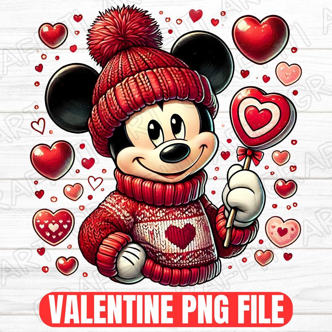 Valentine Mickey Mouse, Mouse and Friends Valentine Png, Magical Heart