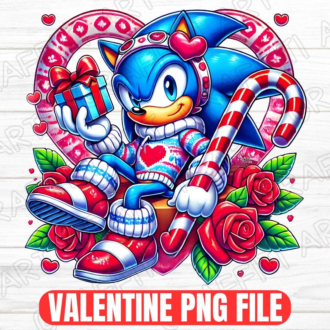 Valentine Sonic the Hedgehog Png, Valentine Sublimation Design ...