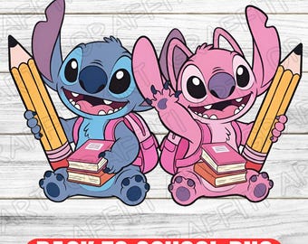 Stitch Back to School PNG: Projekt sublimacji dla dzieci z kreskówek