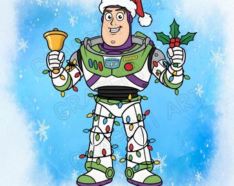 Christmas Toy Story Buzz Lightyear PNG - Christmas Kids Cartoon Shirt Sublimation Design (Digital Download)