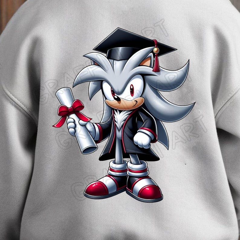 Sonic Graduation PNG: Cartoon Hedgehog Clipart - Etsy