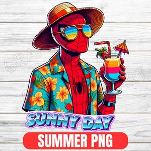 Summer Png ,Summer Vibe Kids Cartoon Png, Spiderman Png Sublimation Design, Kids Cartoon Png, Spiderman Shirt Png, Kids Cartoon Summer Time