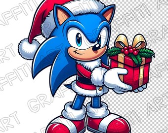 クリスマス ソニック・ザ・ヘッジホッグ PNG: サンタの漫画 (デジタル