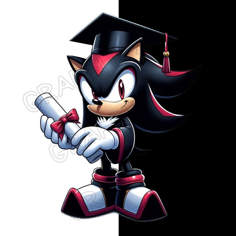 Graduation Sonic the Hedgehog PNG: Cartoon Clipart for Sublimation - Etsy