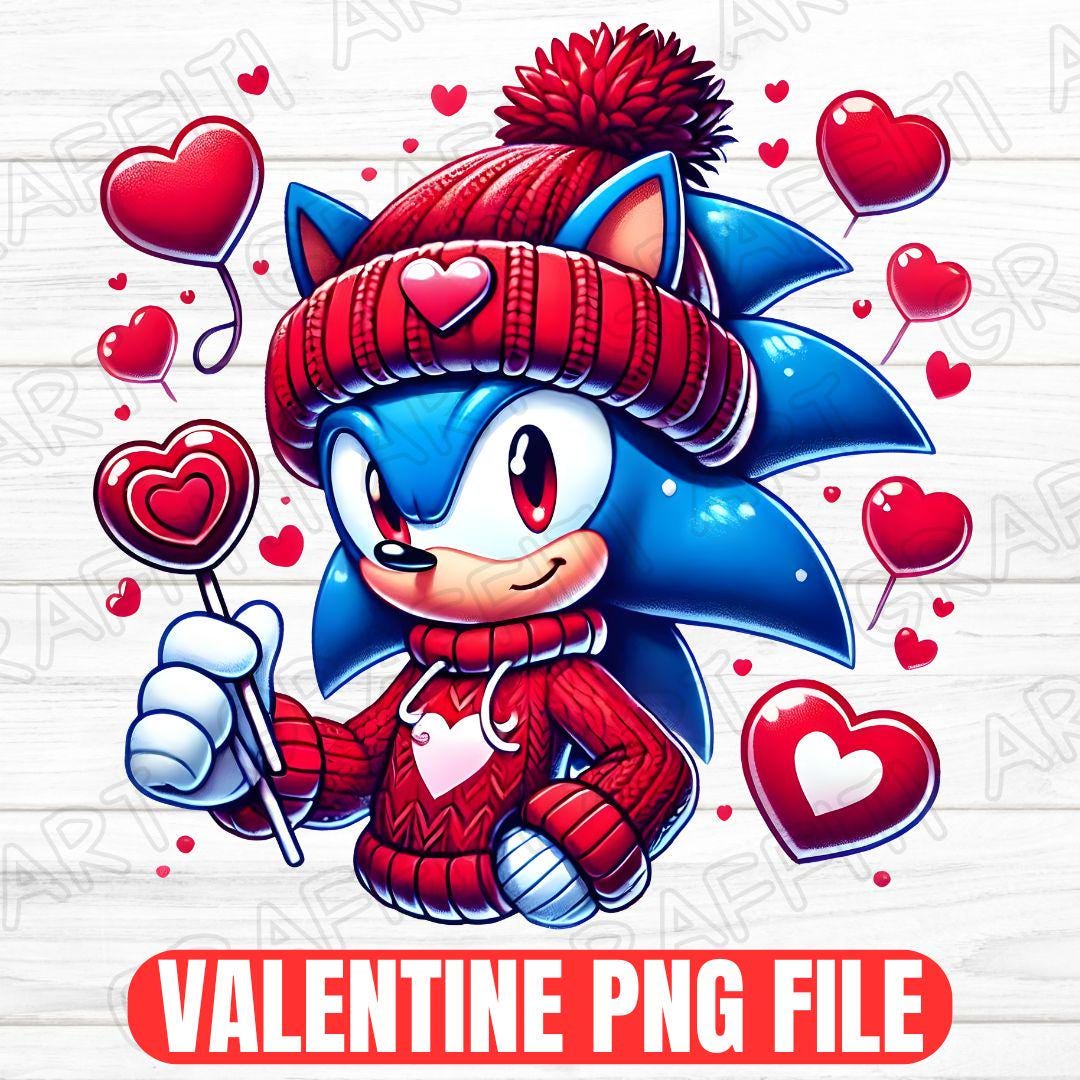 Valentine Sonic Png, Valentine Sublimation Design, Valentine Day Shirt ...