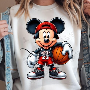 Mickey Mouse Basketball PNG : dessin animé par sublimation (téléchargement numérique) image 3