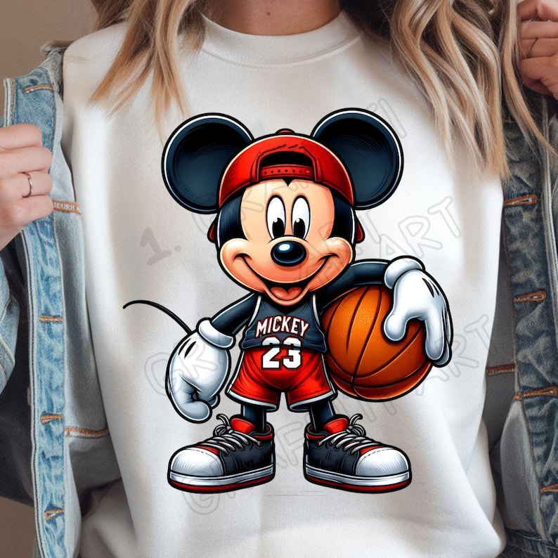Mickey Mouse Basketball PNG : dessin animé par sublimation (téléchargement numérique) image 3