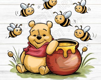 Vintage Winnie The Pooh PNG Clipart: Klassisk tecknad film (digital nedladdning)