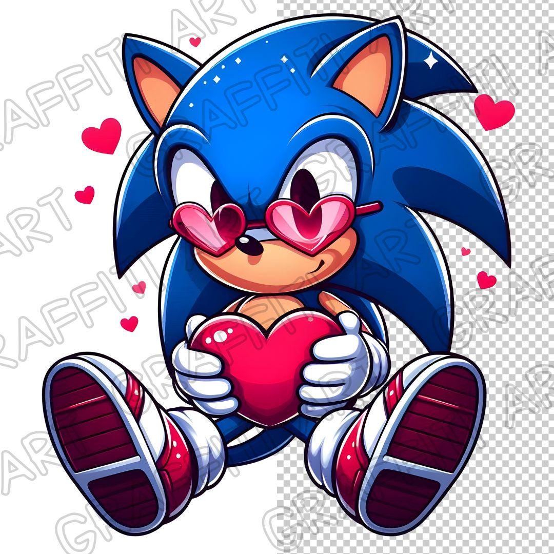 Valentine Sonic the Hedgehog Png, Valentine Sublimation Design ...