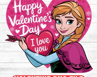 Principessa Anna San Valentino PNG: Frozen Cartoon (download digitale)